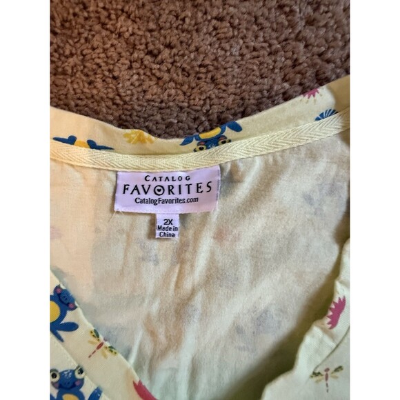 Catalog Favorites  Women’s V neck T Shirt Plus Size 2X Frogs Lime Green - Picture 6 of 6